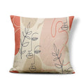 Axyaa Geometric Abstract Face Linen Cushion Cover 45x45Cm