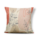 Axyaa Geometric Abstract Face Linen Cushion Cover 45x45Cm