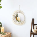 Axyaa Macrame Round Mirror | Boho Aesthetic Room Decor for Bedroom & Living Room