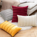 Axyaa Velvet Stripe Pillowcase for Farmhouse Rustic Christmas Decor
