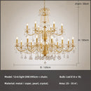 Axyaa Luxury Crystal Candle Chandelier Foyer Pendant Lights