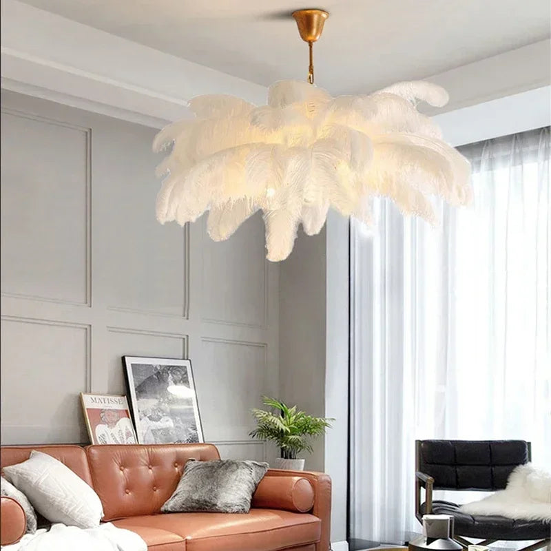 Axyaa Nordic Feather LED Pendant Lamp - Elegant Home Decor Lighting