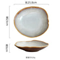 Axyaa Flame-Killed Ceramic Irregular Plate Restaurant Sushi Salad Pasta Molecular Cuisine Tableware