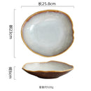 Axyaa Flame-Killed Ceramic Irregular Plate Restaurant Sushi Salad Pasta Molecular Cuisine Tableware