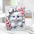 Axyaa Wall Cat Coffee Mug - Kitty Lover Friends Gift