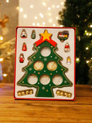 Axyaa Wooden Green Christmas Tree Ornament with Bells - Festive Tabletop Holiday Decor