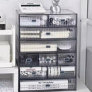 Acrylic Desk Organizer Drawer Set by Axyaa: Transparent Desktop Storage for Stationery & Books