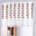 Axyaa Embroidered Valance Curtain Rod Pocket White Small Kitchen Home Decor