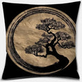 Axyaa Bonsai Zen Stone Pattern Pillowcase Square Decor Home Office Living Room