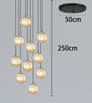Axyaa LED Ring Stairs Pendant Light Chandeliers for Living Room and Dining Room