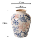Axyaa Blue White Porcelain Vase Plant Pots Floral Room Decor