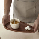 Axyaa Black Walnut Wood Tray: Japanese Style Dessert & Coffee Saucer
