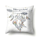 Axyaa Boho Indian Feather Dreamcatcher Pillow Cushion Cover for Home Decor