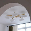 Axyaa Gold Glass LED Chandelier Bauhaus Brass Ceiling Lamp