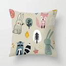 Axyaa Cartoon Animal Cushion Cover 45*45 Sofa Pillowcase Decorative Throw Pillow