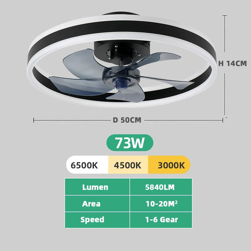 Axyaa 6-Speed Ceiling Fan with Adjustable Brightness LED Lighting
