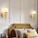Axyaa LED Glass Spherical Wall Lamp: Simple E27 Bedroom Lighting Fixture