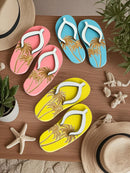 Boho Wood Palm Tree Flip-Flop by Axyaa: Tropical Style Desktop Ornament for Summer Display