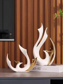 Axyaa European Ceramic Phoenix Ornament Set for High-End Home Decor
