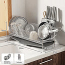 Axyaa Dish Drying Rack with Drainboard and Utensil Holder for Kitchen Counter
