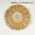 Axyaa Raffia Boho Wall Decor 30CM Round Handmade Tapestry