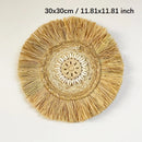 Axyaa Raffia Boho Wall Decor 30CM Round Handmade Tapestry