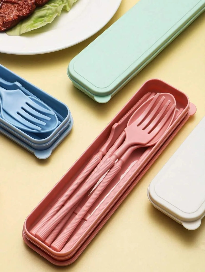 Axyaa Plastic Tableware Set for Picnics, Camping, Student Supplies