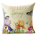 Axyaa Spring Floral Oil Painting Pillowcase for Home and Car Decor