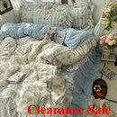 Axyaa Princess Floral Ruffles Bedding Set with Soft Duvet Cover, Bed Sheet, Pillowcases