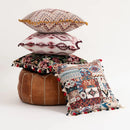 Axyaa Rust Coral Floral Boho Pillow Covers with Tassels
