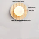 Axyaa Creative Wood Rotate LED Wall Lights with Glass Ball for Living Room