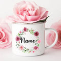 Axyaa Personalized Enamel Flower Mug for Bachelorette Party and Wedding Bridal Shower