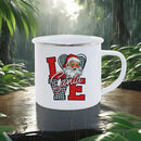 Axyaa Christmas Enamel Mugs, Santa Snowman Reindeer Design, Festive Xmas Party Cup