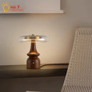Axyaa Gold Lustre Wood Table Lamp LED for Bedroom Living Room Bar