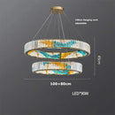 Axyaa Crystal Chandelier Enamel Bar Counter Light Stainless Steel Luxury Staircase Duplex Villa