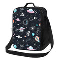 Axyaa Space Planet Insulated Lunch Box Galaxy Cooler Tote Large Lunch Bag with Shoulder Strap