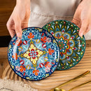 Axyaa 6.3-inch Ceramic Bohemian Style Appetizer Fruit Salad Plates Bone Plates
