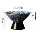 Axyaa Blue & White Porcelain Vase with Artificial Flowers: Modern Desk Decor