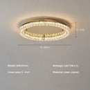 Axyaa Dimmable Crystal Chandelier Ceiling Light - Modern Luxury Round Steel Design