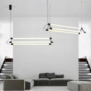 Axyaa Modern Double Row LED Chandelier for Office Meeting Room and Front Desk