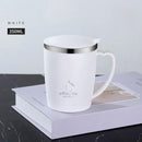 Axyaa Double Wall Stainless Steel Thermal Coffee Cup with Handle and Lid