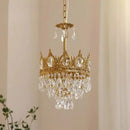 Axyaa Rustic Crown Crystal Chandelier for Bedroom Living Room Foyer Lighting