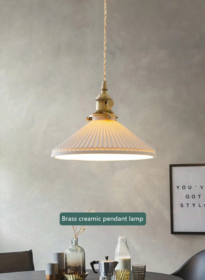 Axyaa Scandinavian Ceramic Pendant Light for Home Décor