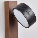 Modern Black Travertine Wooden LED Wall Lamp with Switch by Axyaa