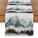 Axyaa Autumn Snow Mountains Table Runner for Home Wedding Centerpieces & Party Decor