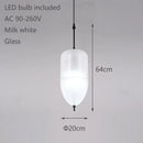 Axyaa Lake Blue Gradient Glass Pendant LED Chandelier for Home Decor