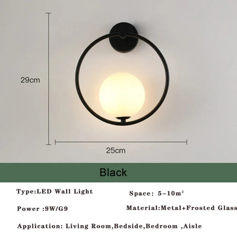 Axyaa Nordic LED Wall Lamp - Elegant Indoor Lighting for Bedroom & Living Room
