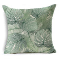 Axyaa Tropical Plants Linen Cushion Cover 45x45cm - Decorative Sofa Bed Pillow Case