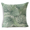 Axyaa Tropical Plants Linen Cushion Cover 45x45cm - Decorative Sofa Bed Pillow Case