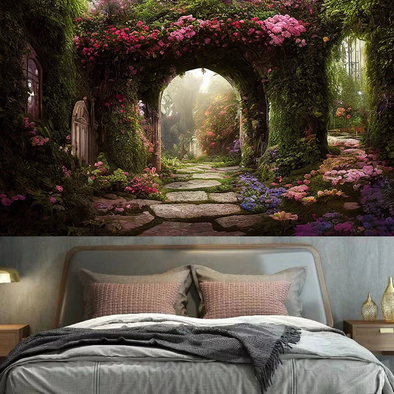 Axyaa Bohemian Retro Floral Wall Hanging Room Art Decoration for Home